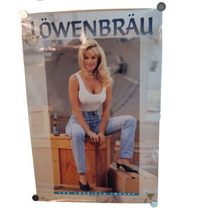 Lowenbrau Beer Pin Up Poster 20 x 31 Vintage 1980s Breweriana